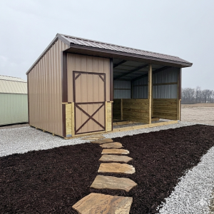 14x20 Horse Barn Deluxe With Tack Room and Divider Wall